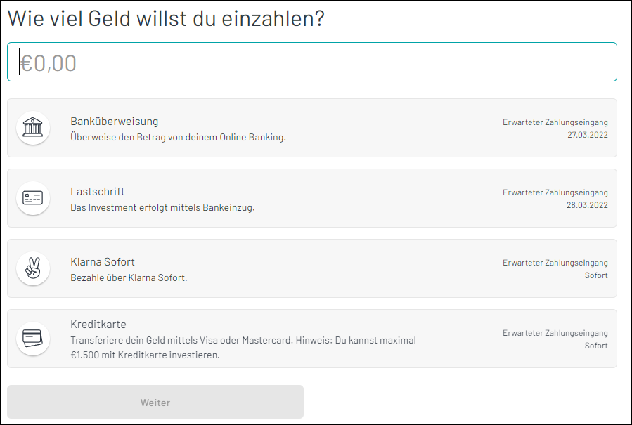 Einzahlen